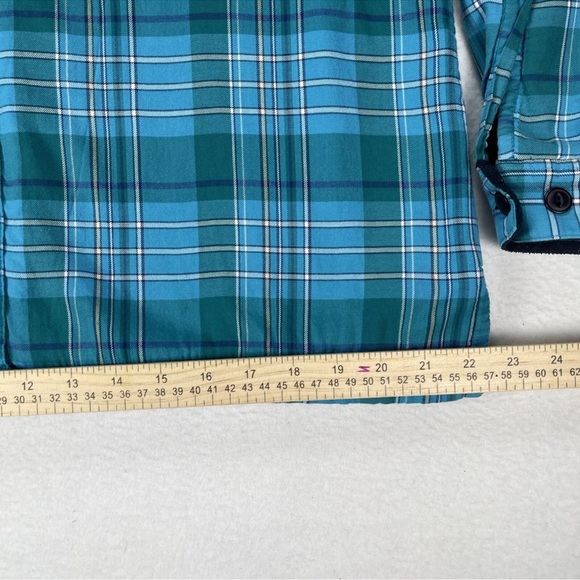LL Bean Shacket Womens Large Blue White Plaid Fleece Lined Button Up Barn Chore - Picture 8 of 11